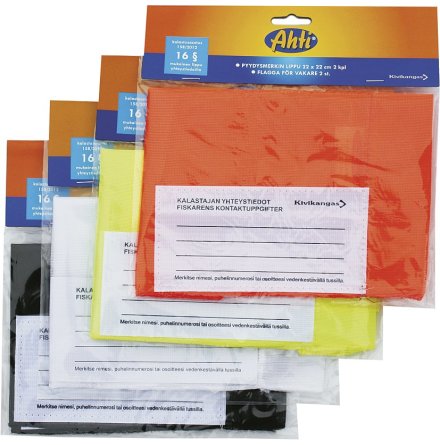 Flagga orange flour 22x22cm f�r flaggboj, n�tvakare 2-pack